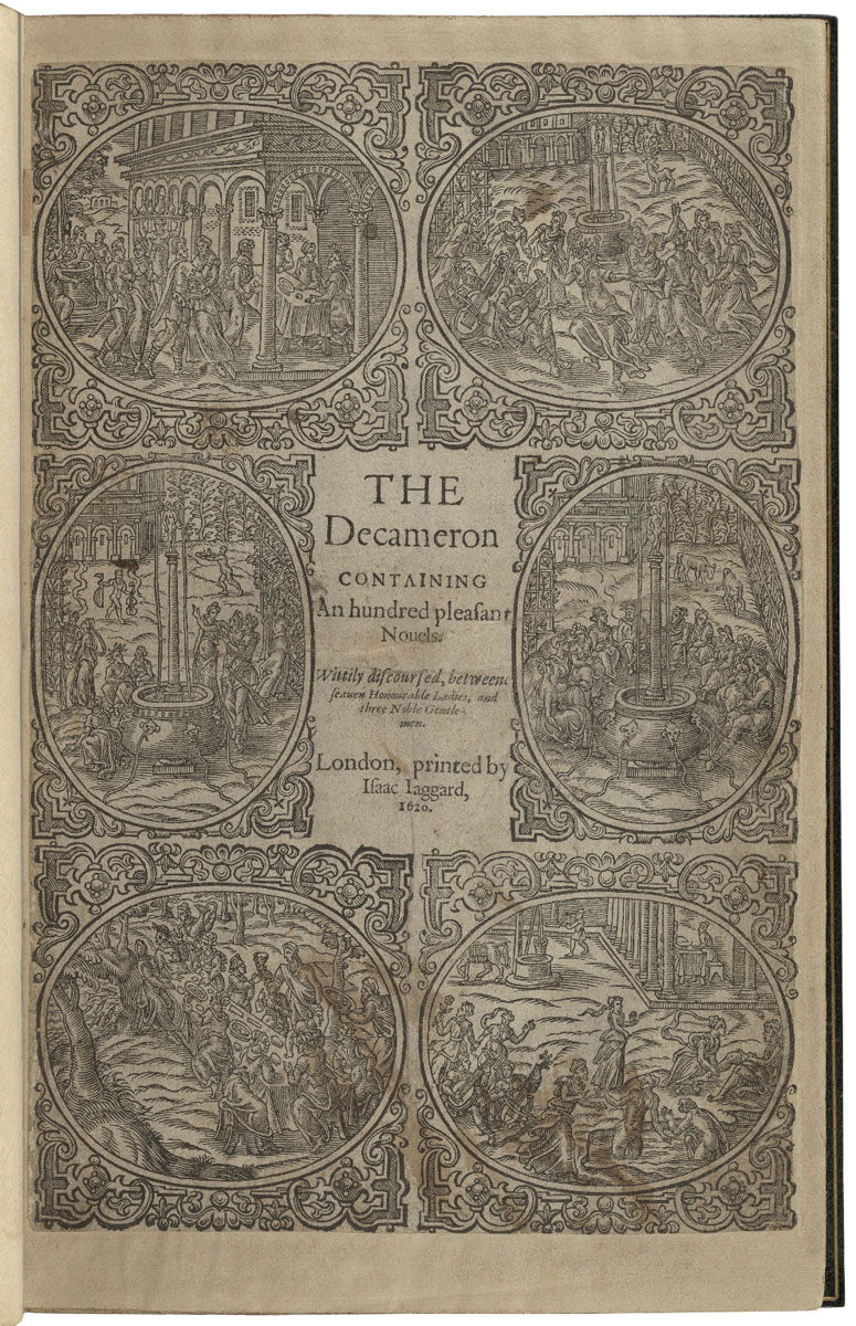 A 1600 edition of the Decameron, printed by Isaac Jaggard