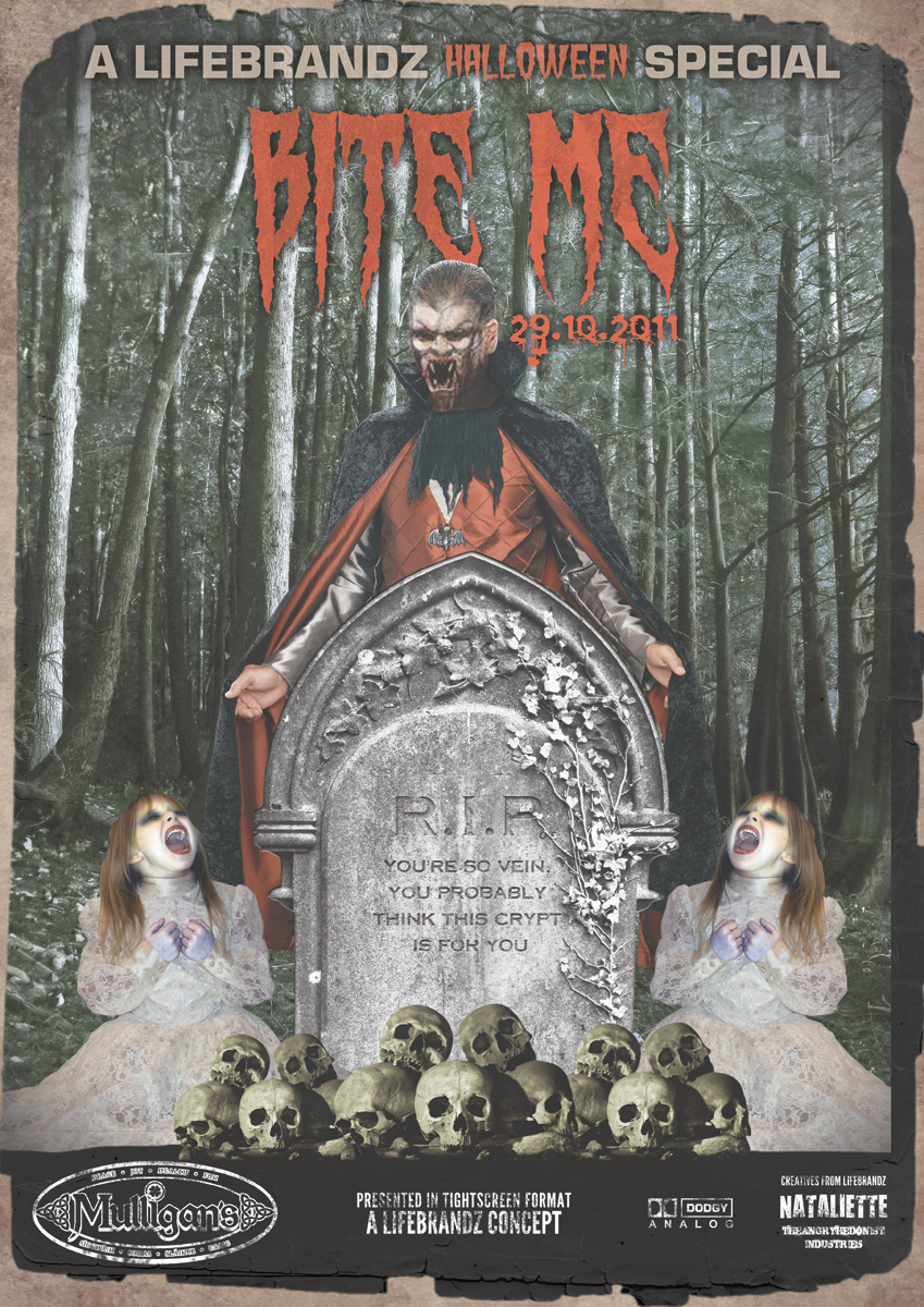 Mulligan's Halloween 2011 poster, BITE ME