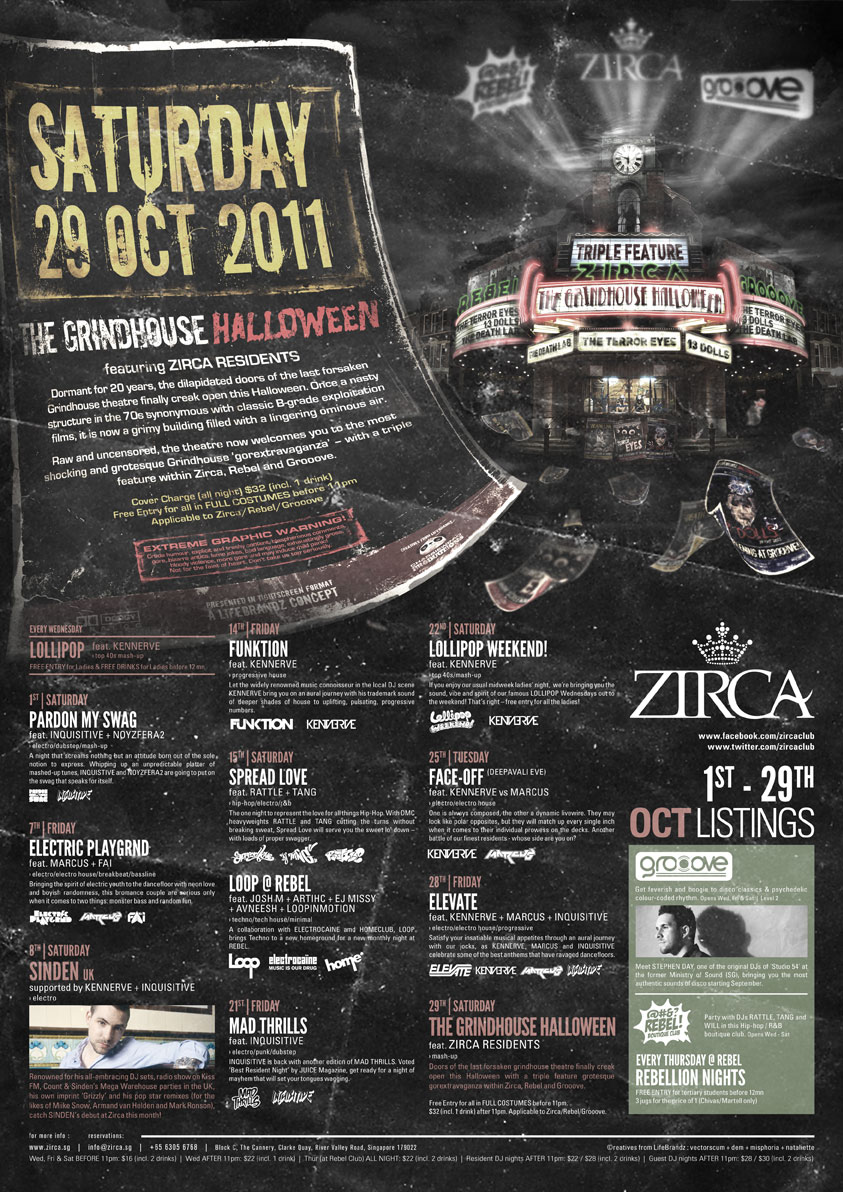 The Grindhouse Halloween: Flyer back