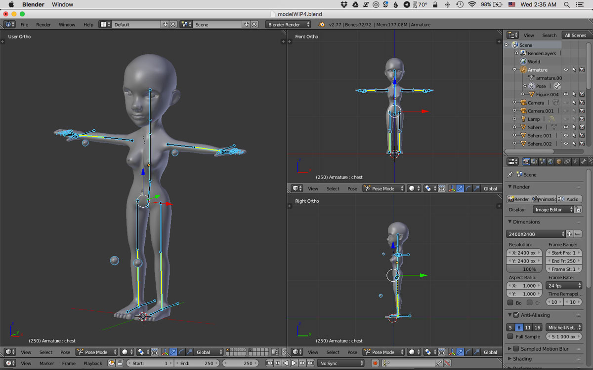 3D modelling in Blender