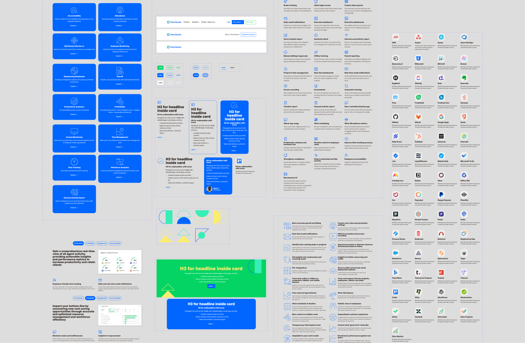 Website design system and components